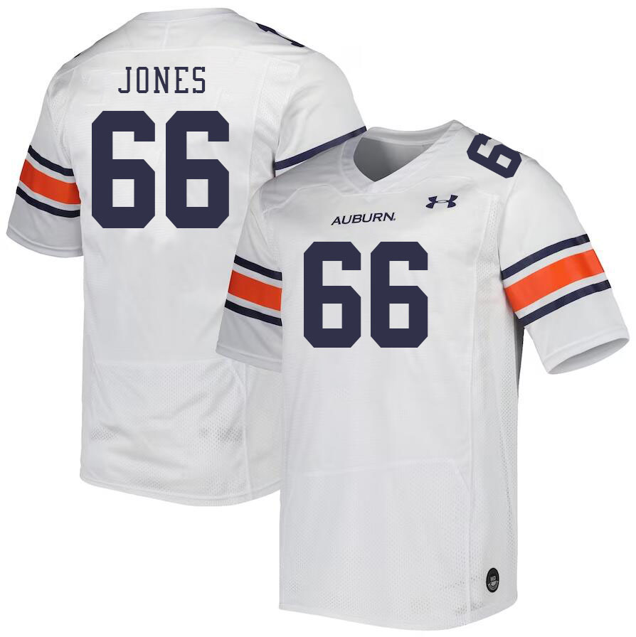 Men #66 Avery Jones Auburn Tigers College Football Jerseys Stitched-White - Click Image to Close